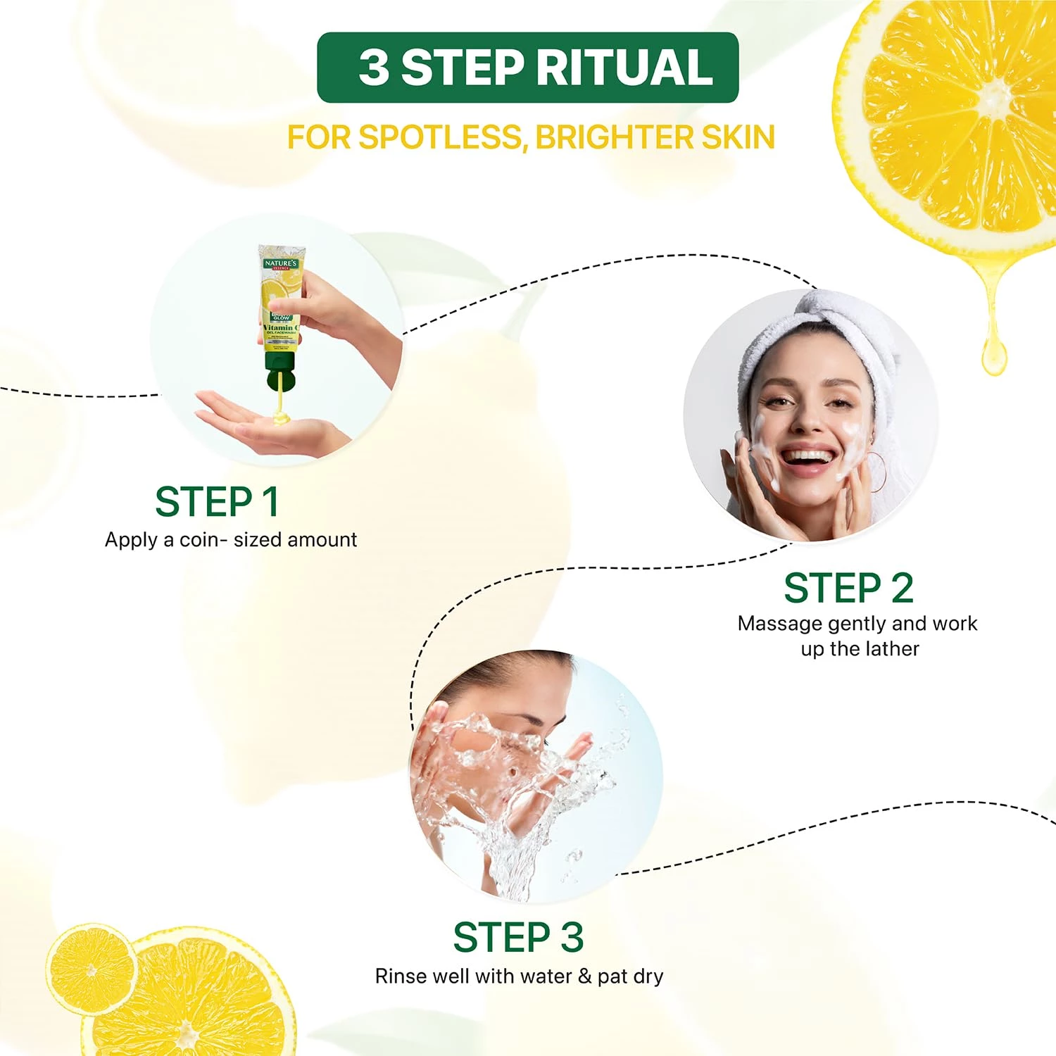 Nature's Essence Bright Glow Vitamin C Gel Facewash, 50 g-4.webp